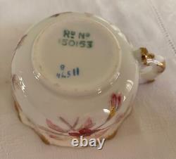 Four Antique H & Co (Hammersley) Demitasse Cups & Saucers RD150153 ca. 1887