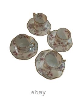 Four Haviland & Co. Limoges France demitasse cups and saucers