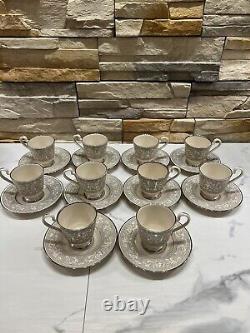 Franciscan Masterpiece China Platinum Renaissance 10 Demitasse Cup & Saucers Set