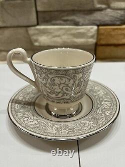 Franciscan Masterpiece China Platinum Renaissance 10 Demitasse Cup & Saucers Set