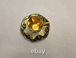Fraureuth Gilded Demitasse Cup & Saucer Set Green Gold