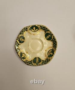 Fraureuth Gilded Demitasse Cup & Saucer Set Green Gold