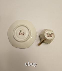 Fraureuth Gilded Demitasse Cup & Saucer Set Green Gold