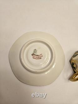 Fraureuth Gilded Demitasse Cup & Saucer Set Green Gold