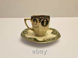 Fraureuth Gilded Demitasse Cup & Saucer Set Green Gold
