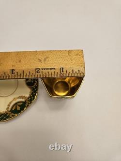 Fraureuth Gilded Demitasse Cup & Saucer Set Green Gold