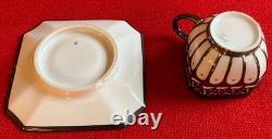 Fraureuth Porcelain Demitasse Cup & Saucer 19th Early 20th c. Silver Overlay