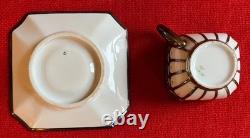 Fraureuth Porcelain Demitasse Cup & Saucer 19th Early 20th c. Silver Overlay