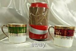 French Limoges Demitasse Coffee Tea Set Porcelain Cup Saucer Gold Gilt Vintage
