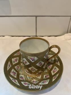 French Sevres Porcelain demitasse Cup & Saucer