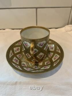 French Sevres Porcelain demitasse Cup & Saucer