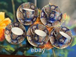 Fukagawa Seiji Arita Japan Imari 5 Sets Demitasse Espresso Tea Cups & Saucers