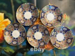 Fukagawa Seiji Arita Japan Imari 5 Sets Demitasse Espresso Tea Cups & Saucers