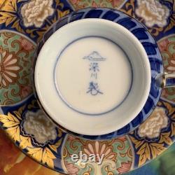 Fukagawa Seiji Arita Japan Imari 5 Sets Demitasse Espresso Tea Cups & Saucers