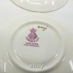 G8338 by MINTON for TIFFANY Gold Encrusted 6 Demitasse Cups & Saucers Set FLAWS