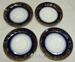 GDM Charles Field Haviland Limoges France 4 Demitasse Cup & Saucers -Cobalt Gold