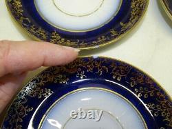 GDM Charles Field Haviland Limoges France 4 Demitasse Cup & Saucers -Cobalt Gold