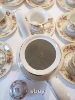 GOLD CASTLE China Hostess Mini Teapot+ 8 Demitasse Cups and Saucers TEA SET