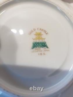 GOLD CASTLE China Hostess Mini Teapot+ 8 Demitasse Cups and Saucers TEA SET