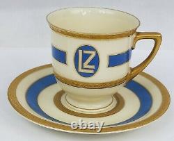 GRAF ZEPPELIN LZ Demitasse Cup & Saucer HEINRICH & Co Selb Bavaria Original 1928