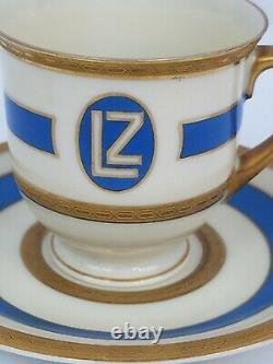 GRAF ZEPPELIN LZ Demitasse Cup & Saucer HEINRICH & Co Selb Bavaria Original 1928