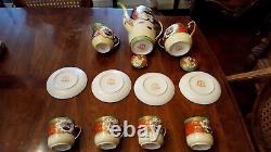 Genuine Samurai Japan Tea Coffee Demitasse St 4 Cups/Saucers HAND PAINTED