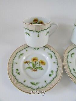 Georges Briard Blue Bonnet & Floral Victorian Garden Demitasse Cups & Saucers 4