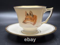 German Porcelain Demitasse Cups/Saucers, Handpainted, Set of 12, Vintage