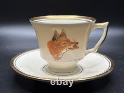German Porcelain Demitasse Cups/Saucers, Handpainted, Set of 12, Vintage