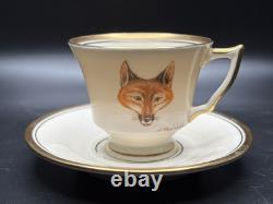 German Porcelain Demitasse Cups/Saucers, Handpainted, Set of 12, Vintage
