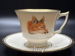 German Porcelain Demitasse Cups/Saucers, Handpainted, Set of 12, Vintage