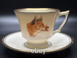 German Porcelain Demitasse Cups/Saucers, Handpainted, Set of 12, Vintage