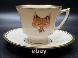 German Porcelain Demitasse Cups/Saucers, Handpainted, Set of 12, Vintage
