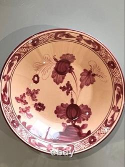 Ginori 1735 Oriente Italiano Vermiglio Demitasse Cups & Saucers Pair withLids