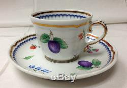 Ginori Italian Fruit After Dinner / Demitasse Cup & Saucer New Italy