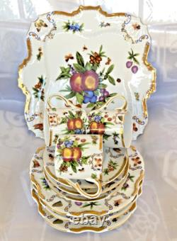 Godinger Set of 10 Yorkshire Pcs Platter, Canape Plates, Demitasse Cups&Saucers