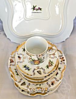Godinger Set of 10 Yorkshire Pcs Platter, Canape Plates, Demitasse Cups&Saucers