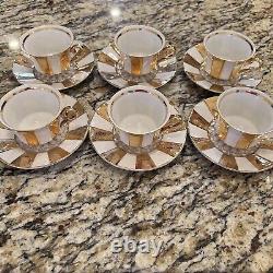 Gold Striped Demitasse Espresso Porcelain Cups And Saucers Winterling Bavaria