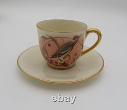 Gorgeous 9 Sets Signed Jan Nosek Lenox Birds Of America Demitasse Cups & Saucers