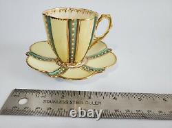 Gorgeous Antique Aynsley/s Bone China Demitasse Tea Cup and Saucer 1883