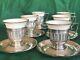 Gorham Sterling Silver Demitasse Cup Holders And Saucers With Lenox China Cups