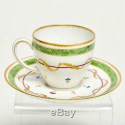 Group Of 12 Haviland Limoges Vieux Paris Vert (green) Demitasse Cups & Saucers