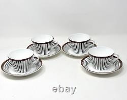 Gustavsberg Stig Lindberg Spisa Ribb Set 4 Demitasse Cups Saucers Creamer Sugar