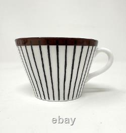 Gustavsberg Stig Lindberg Spisa Ribb Set 4 Demitasse Cups Saucers Creamer Sugar