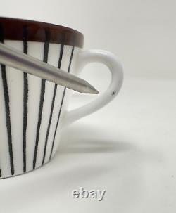 Gustavsberg Stig Lindberg Spisa Ribb Set 4 Demitasse Cups Saucers Creamer Sugar