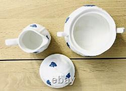Gustavsberg Sweden Bla Blom Demitasse Cups And Saucers, Sugar Bowl And Creamer