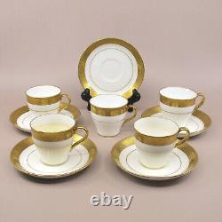 H1032 by Minton for Tiffany & Co Set of 5 Demitasse Cups & Saucers FLAWS