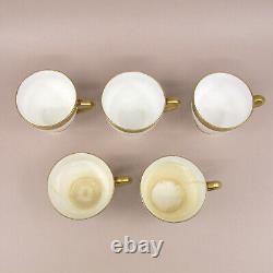 H1032 by Minton for Tiffany & Co Set of 5 Demitasse Cups & Saucers FLAWS