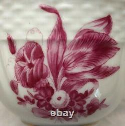 HEREND DEMITASSE CUPS (SET OF FIVE, NO SAUCERS) (HUNGARY) raspberry flowers