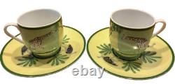 HERMES Africa demitasse cup and saucer Set of 2 Green